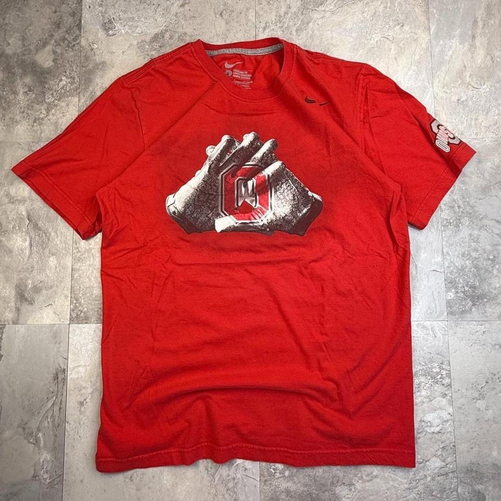 Nike Ohio State Buckeyes OSU red T shirt large